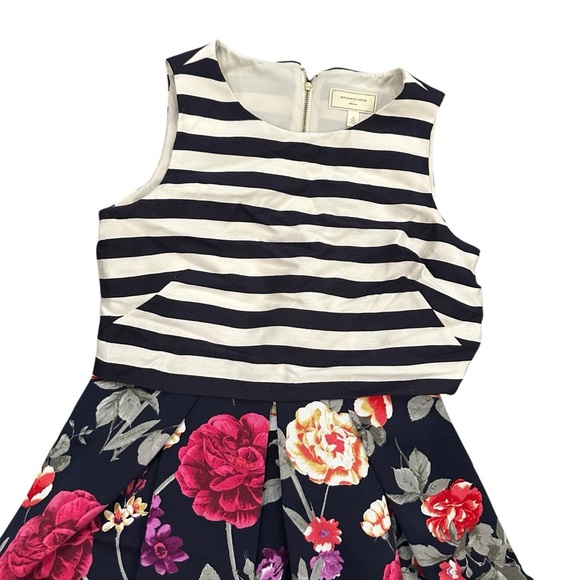 Anthropologie Moulinette Soeurs Split Print Striped & Floral Dress - Picture 5 of 10